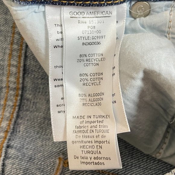 Good American Good Classic Denim Distressed Jeans Size 27 NWT - Picture 10 of 10